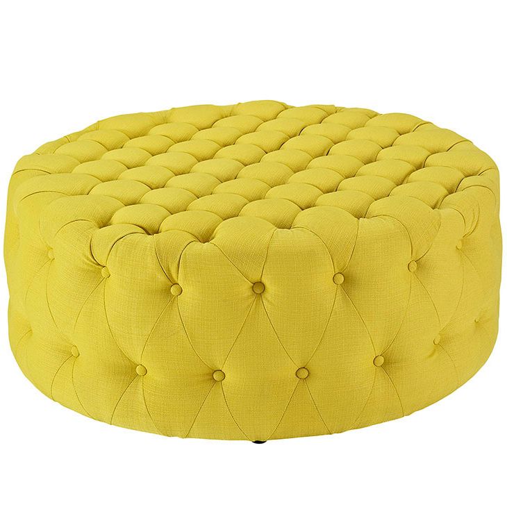 Well Known Round Tufted Fabric Ottoman (View 8 of 10)