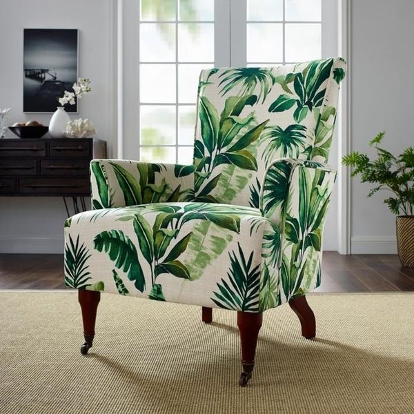 Well Known Shop Garden Leaf Arm Chair – Overstock – 23432587 With Gray And Natural Banana Leaf Accent Stools (View 8 of 10)