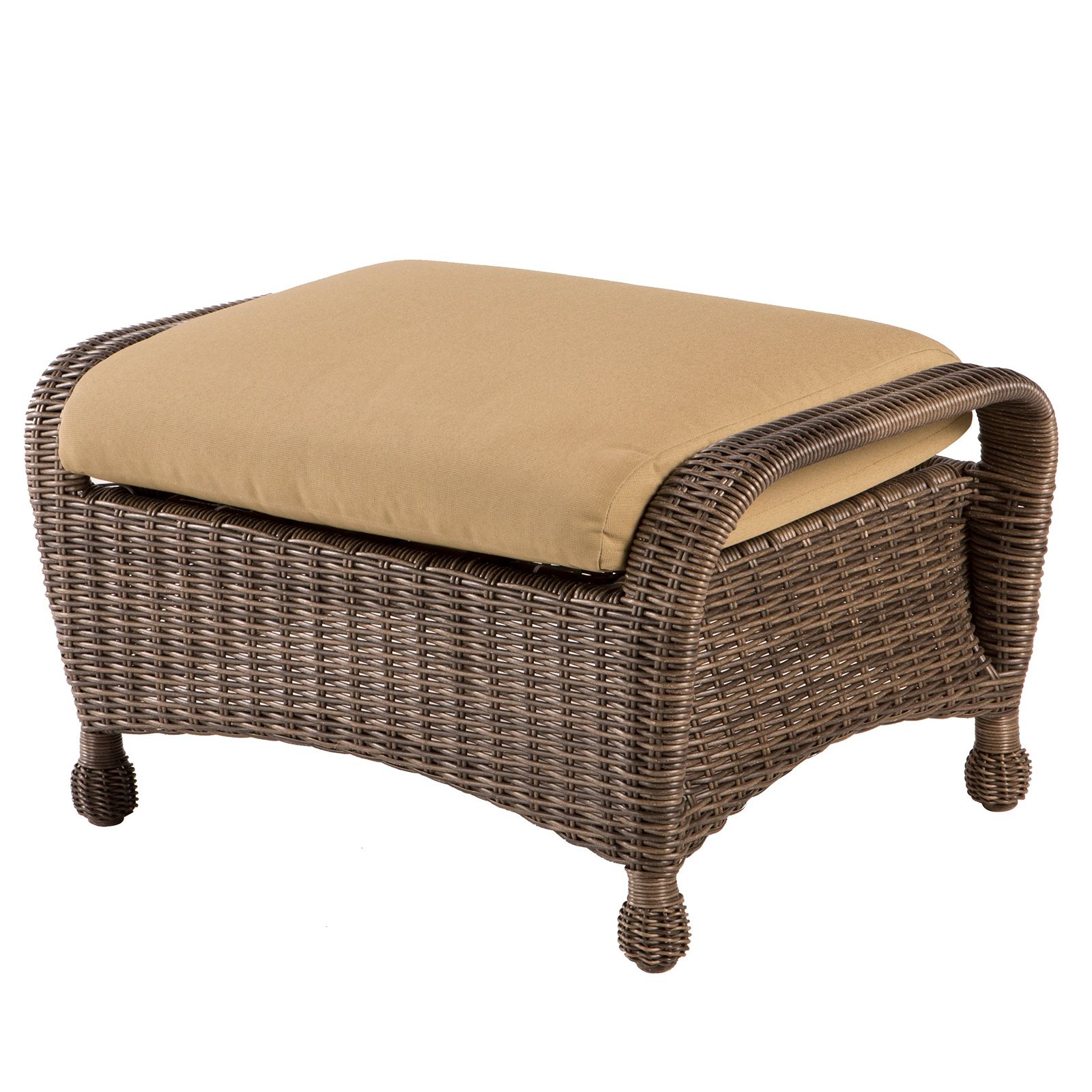 Well Liked Woven Pouf Ottomans With North Mowing All Weather Wicker Ottoman At Hayneedle (View 5 of 10)