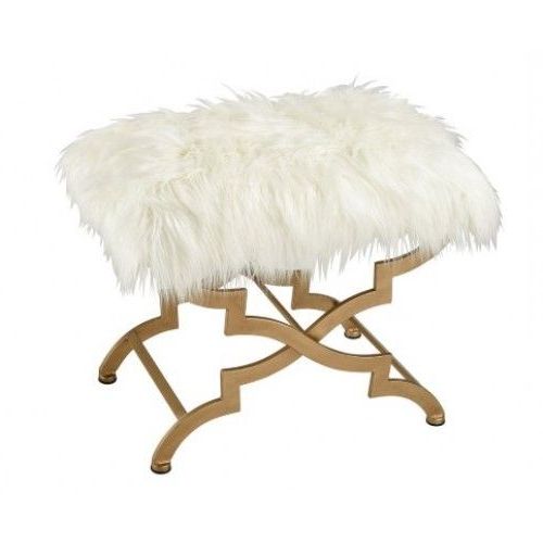 White Fluffy Ottoman – Home Designing With Regard To Well Known White Faux Fur Round Ottomans (View 4 of 10)
