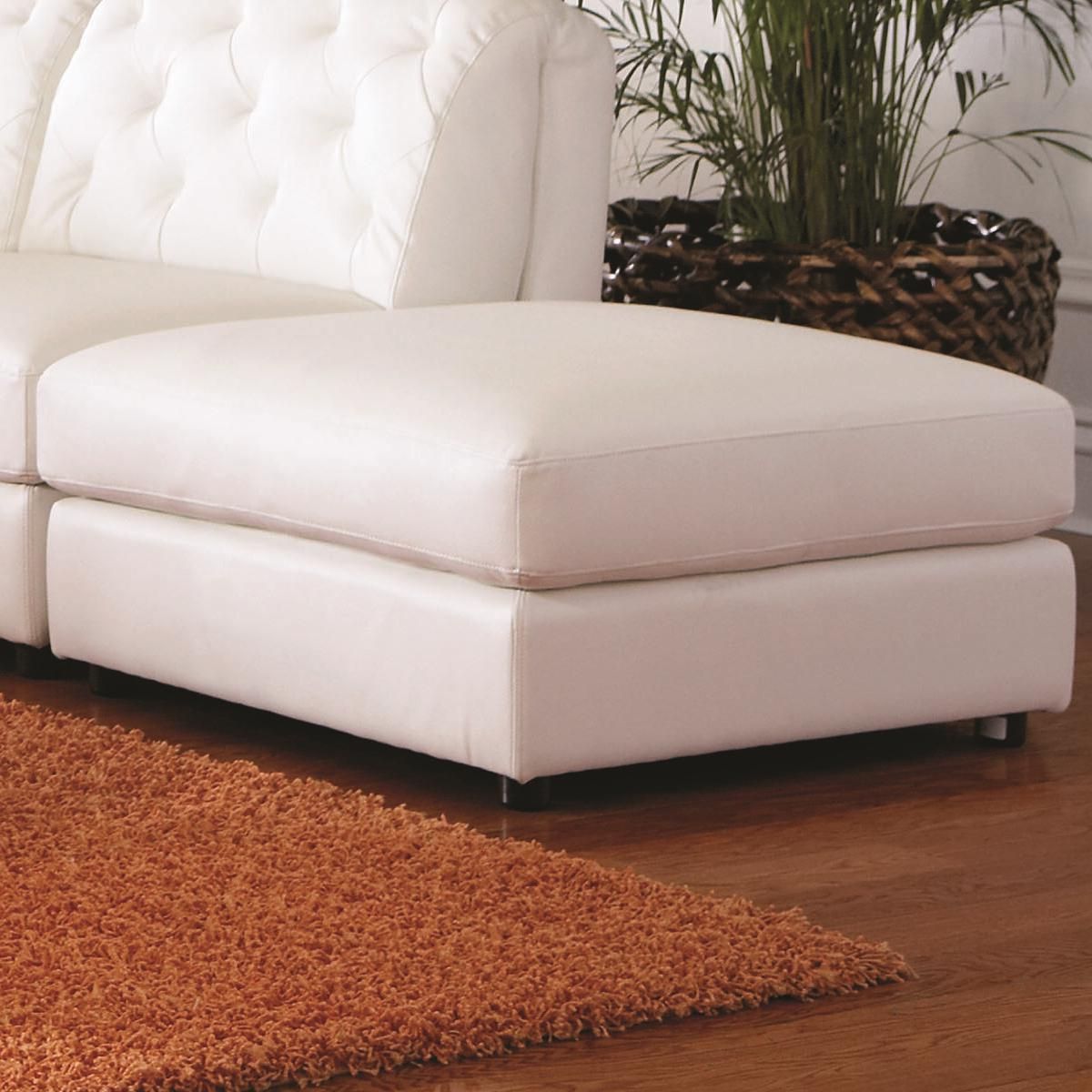 White Leather Ottoman – Steal A Sofa Furniture Outlet Los Angeles Ca Intended For Well Liked White Leather Ottomans (View 2 of 10)