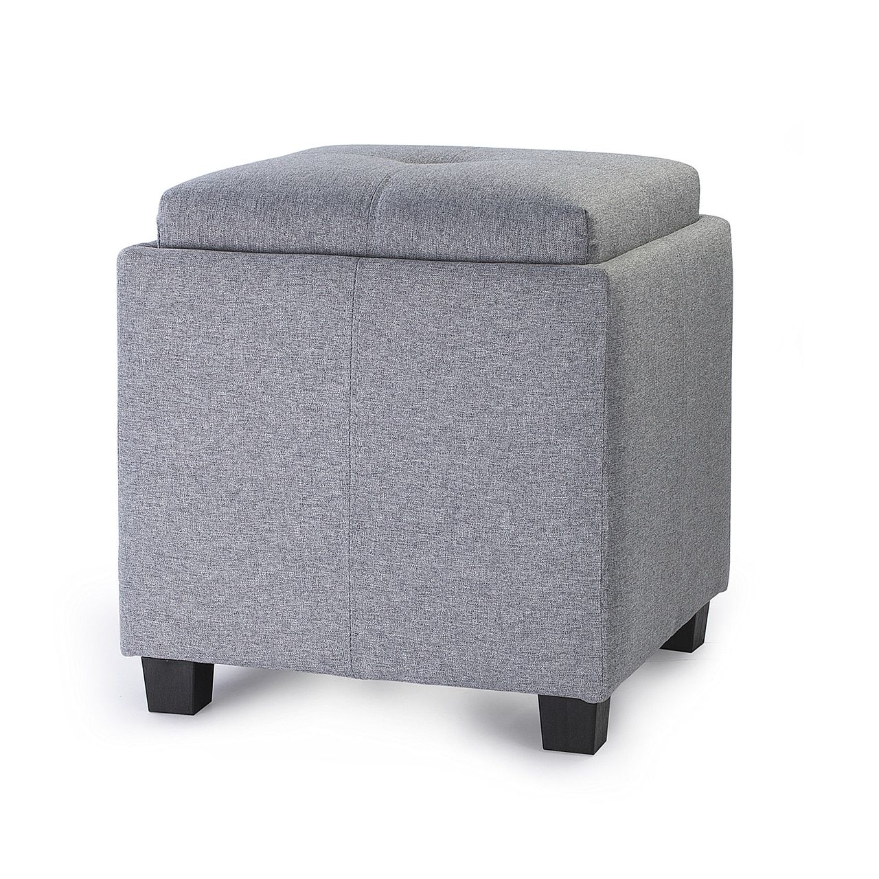 White Wool Square Pouf Ottomans Pertaining To Recent Enova Home Victoria 18 Inches Modern Linen Fabric Square Storage (View 9 of 10)