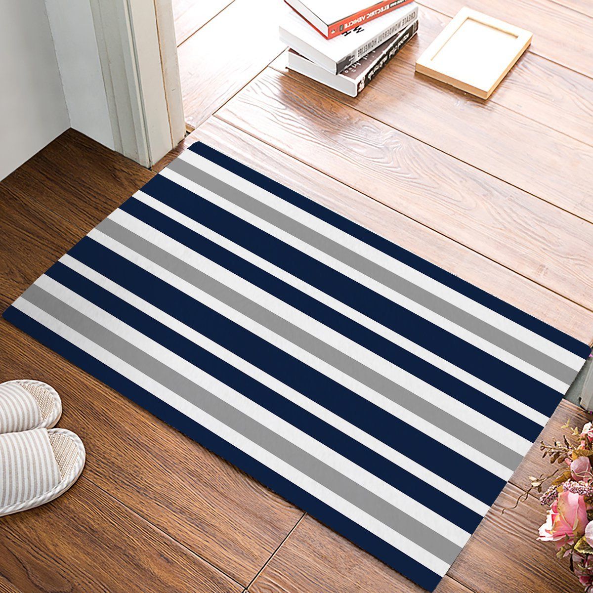 Widely Used Cheap Navy Blue Bath Rugs, Find Navy Blue Bath Rugs Deals On Line At Within Navy Blue And White Striped Ottomans (View 7 of 10)