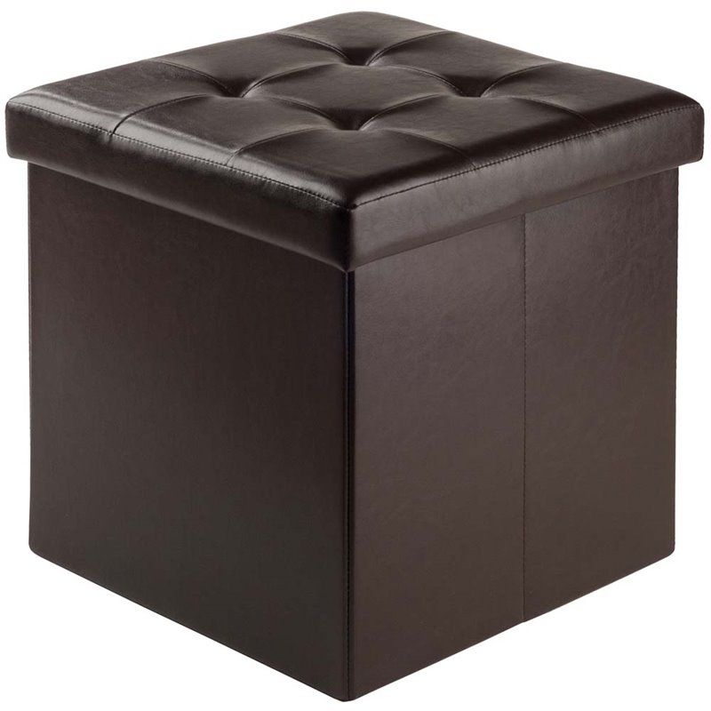 Featured Photo of  Best 10+ of Black Faux Leather Cube Ottomans