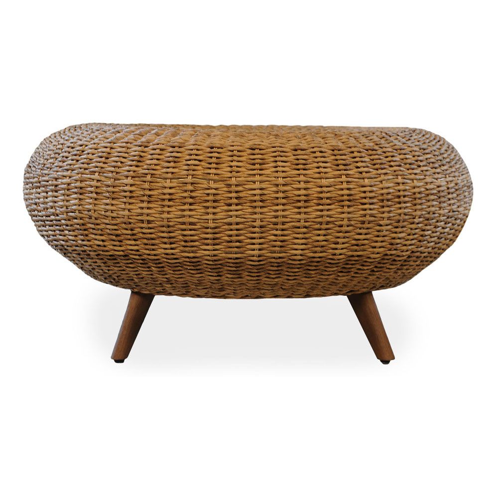 Woven Pouf Ottomans Intended For Current Lloyd Flanders Tobago Cocktail Ottoman – Wicker (View 9 of 10)