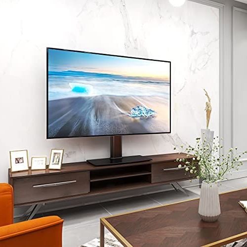Amazon: Universal Swivel Tv Stand/base Table Top Tv Stand 32 To 65 Inch  Tvs 80 Degree Swivel, 4 Level Height Adjustable, Heavy Duty Tempered Glass  Base, Holds Up To 88lbs Screens, Ht04b 002u : Intended For Widely Used Swivel Tv Stands (View 9 of 10)