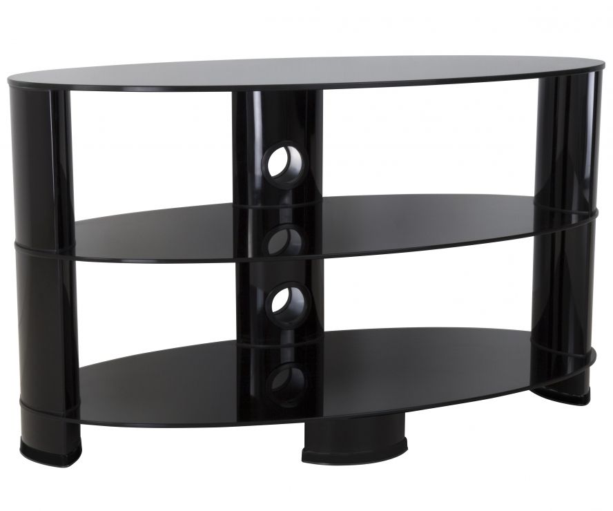 Best And Newest Glass Oval Tv Stands Within Ovl850bb: Oval Glass Tv Stand – Avf Group Uk (View 9 of 10)