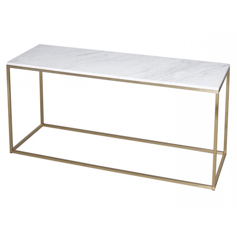 Buy White Marble And Gold Metal Tv Stand From Fusion Living Pertaining To Current Satin Gold Tv Stands (View 8 of 10)