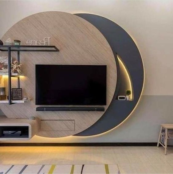 Current Modern Round Tv Stands Intended For 13 Simple Pop Design For Tv Wall Units That Will Be A Perfect Fit For Your  Home (View 6 of 10)