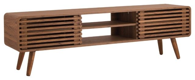 Famous Wilson 58" Slat Low Tv Stand – Midcentury – Entertainment Centers And Tv  Stands  Hedgeapple (View 5 of 10)