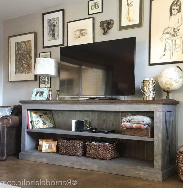 Farmhouse Style Tv Stands Regarding 2018 Build A Farmhouse Style Tv Console/sideboard (remodelaholic) (View 8 of 10)