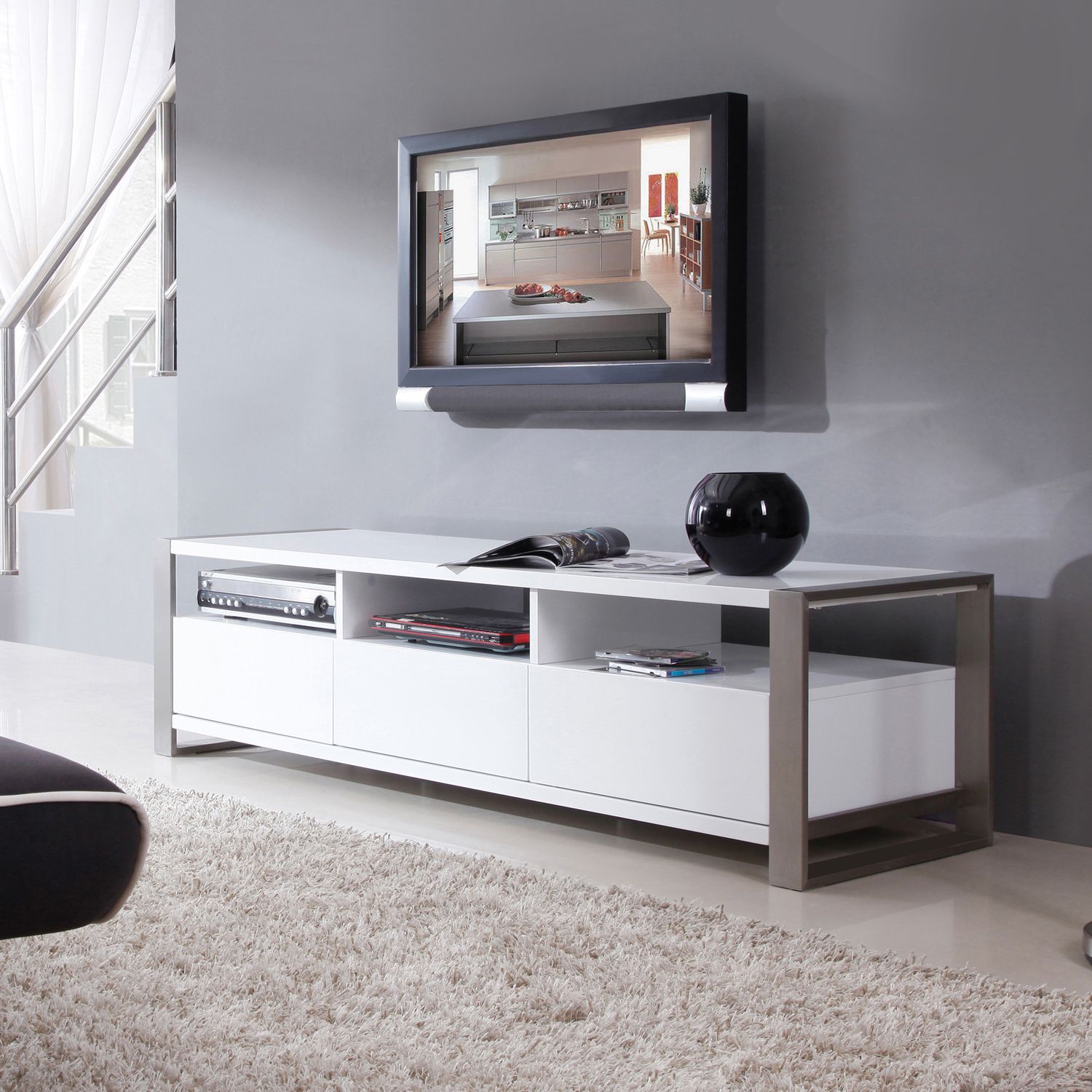 Fashionable Stainless Steel Tv Stand – Ideas On Foter With Regard To Stainless Steel And Acrylic Tv Stands (View 8 of 10)