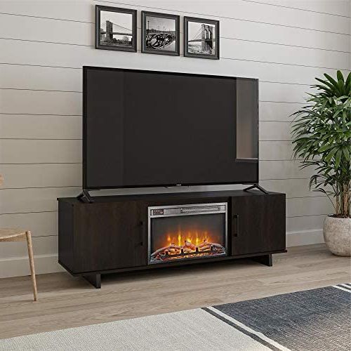 Favorite Amazon: Ameriwood Home Southlander Fireplace 60", Espresso Tv Stand, :  Home & Kitchen Pertaining To Oak Espresso Tv Stands (View 7 of 10)