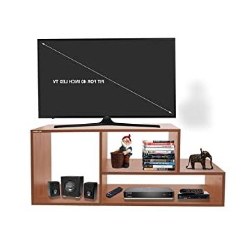 Favorite Diamond Shape Tv Stands Intended For Klaxon Diamond Wooden Matte Finish Modern Tv Unit/led Stand For Living Room  With Open Shelves,1251x400x488mm (cherry) : Amazon (View 9 of 10)