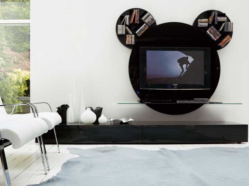 Favorite Modern Round Tv Stands For Contemporary Round Black & White Tv Stands From Pacini & Cappellini –  Digsdigs (View 1 of 10)