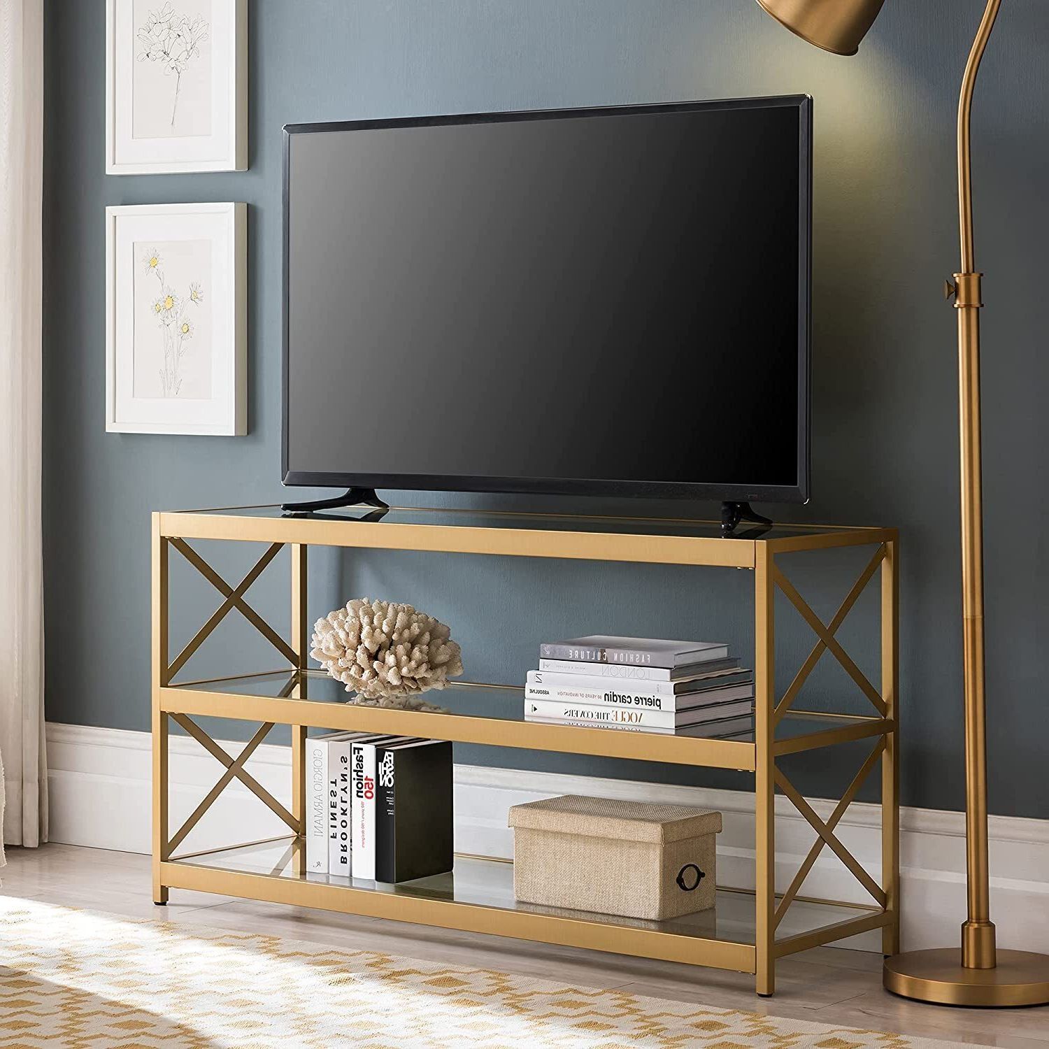 Glass And Metal Tv Stands – Ideas On Foter Throughout Most Up To Date Metal Base Tv Stands (View 1 of 10)