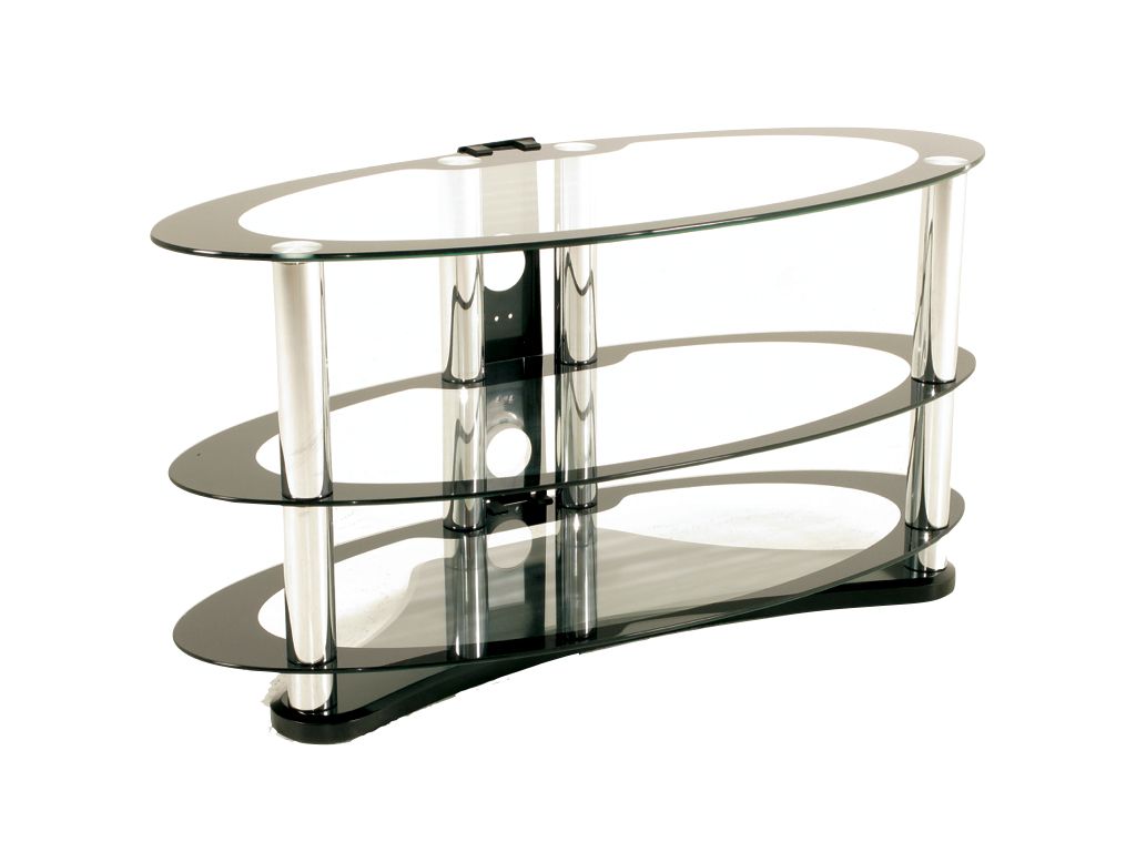 Glass Oval Tv Stands Regarding Popular Atlantis Large Glass Oval Tv Stand (View 1 of 10)