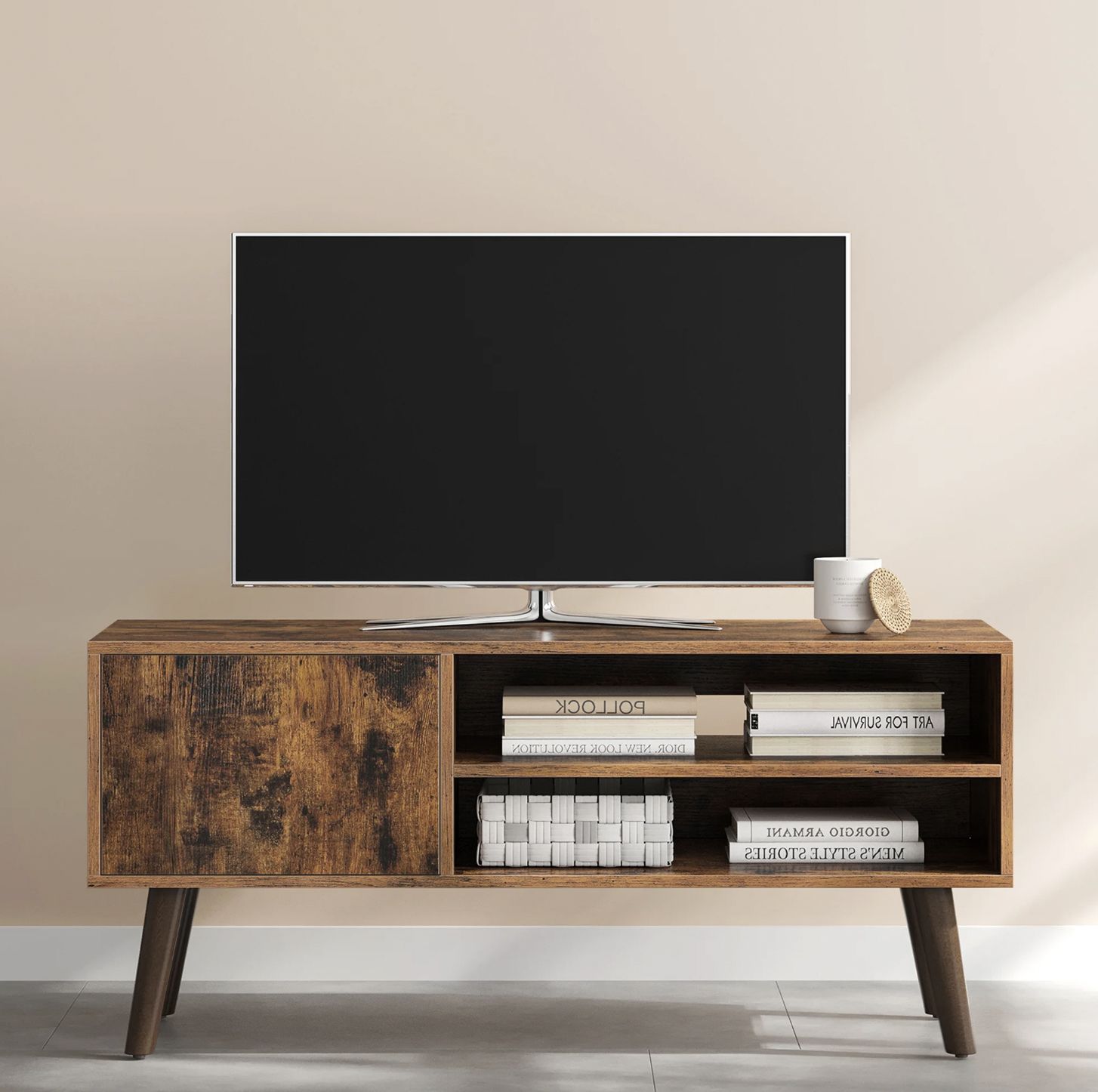 Industrial Faux Wood Tv Stands With Fashionable Tv Stands For Small Spaces In 2022 Bringing Big Entertainment (View 9 of 10)