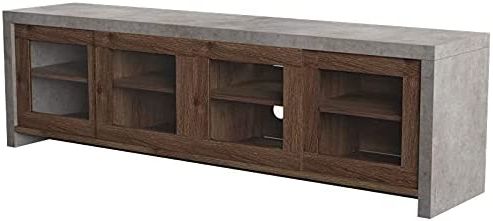 Industrial Faux Wood Tv Stands Within Famous Amazon: Furniture Of America Gare Industrial Wood Storage 71 Inch Tv  Stand In Walnut : Home & Kitchen (View 4 of 10)
