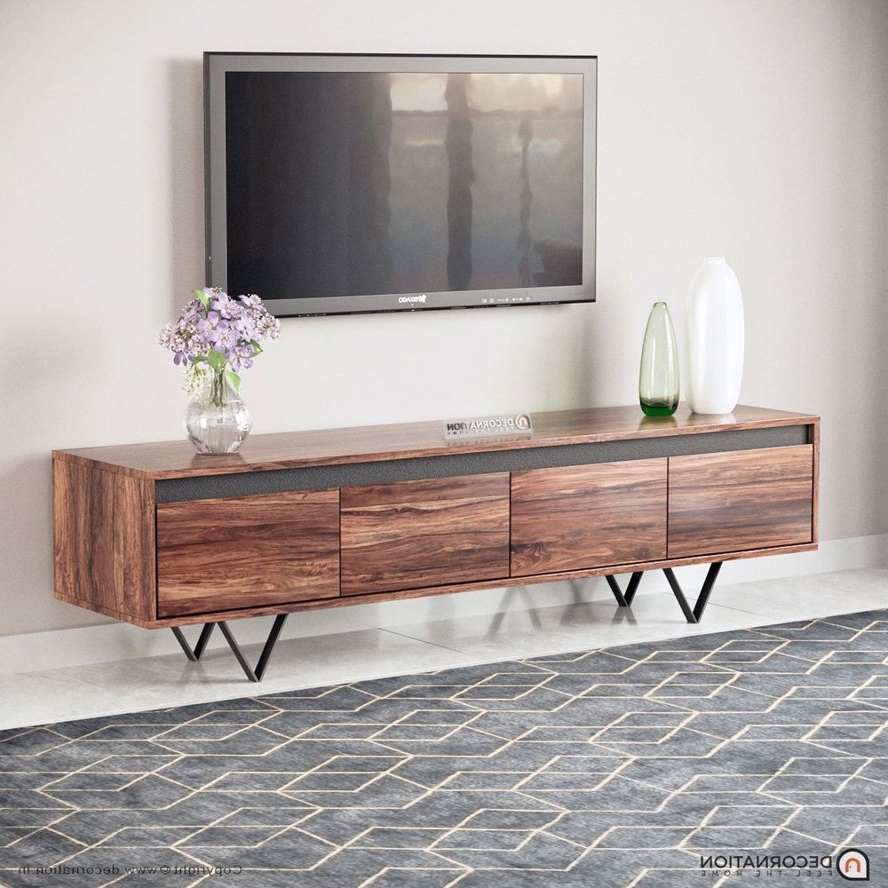 Iron Legs Tv Stands With Preferred Sheesham Wood Wynter Solid Wooden Tv Stand With Storage And Metal Legs  Brown At Rs 17499/piece In Ratangarh (View 9 of 10)