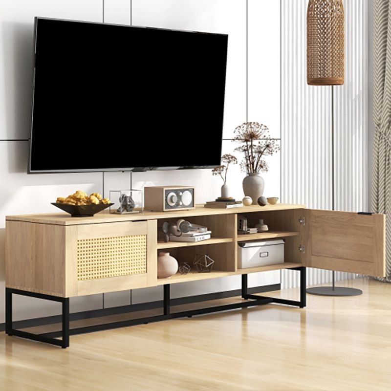 Latest Modern Tv Cabinet Tv Table With Mdf Rattan Tv Stand For Living Room  Furniture For Tvs Up To 65" Tv Storage Shelves (View 10 of 10)