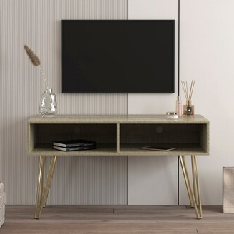 Latest Splayed Metal Legs Tv Stands Pertaining To Tiramisubest Modern Tv Stand With Metal Legs,2 Open Shelves – Shopstyle (Photo 4 of 10)