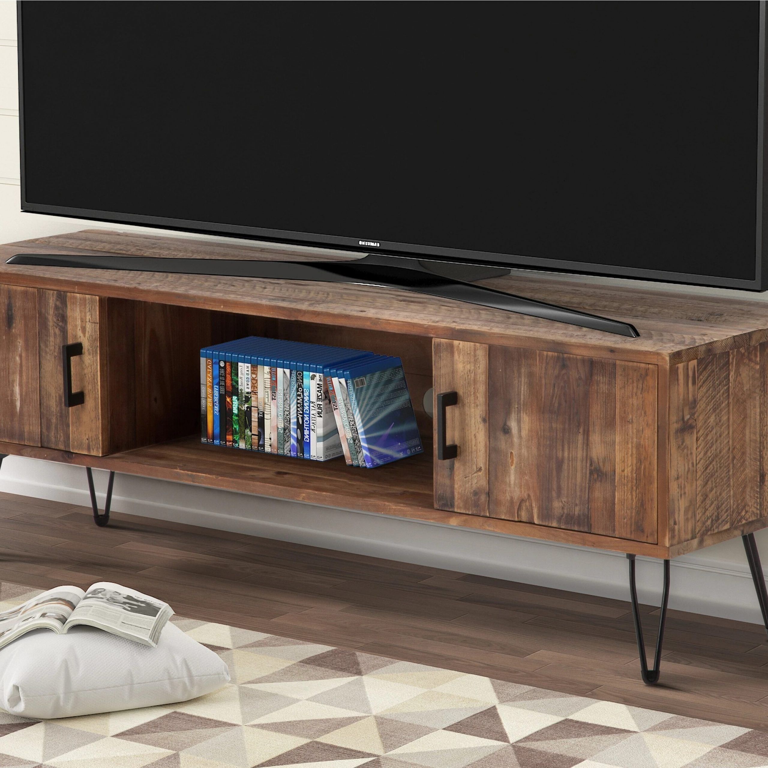Metal And Wood Tv Stands – Ideas On Foter Pertaining To 2017 Iron Legs Tv Stands (View 10 of 10)