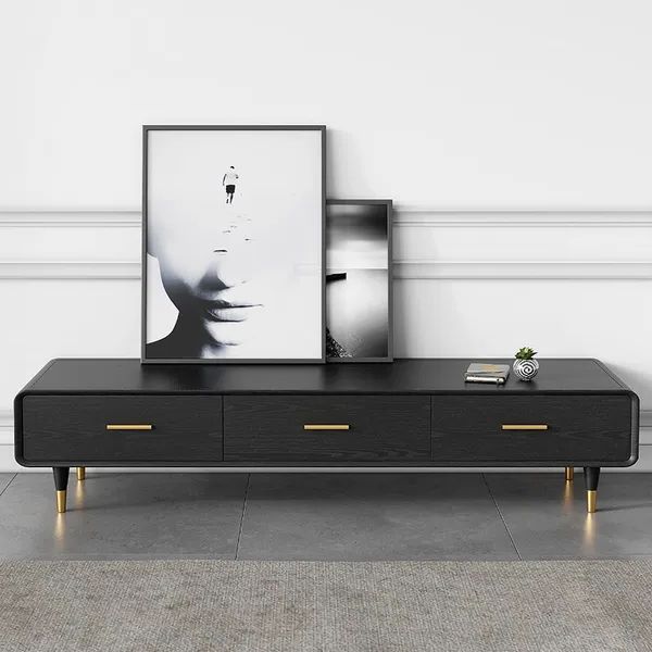 Modern 63 Inch Black Tv Stand Rectangle Media Stand Wood Tv Console With 3  Drawers Homary With Regard To Widely Used Rectangle Tv Stands (View 5 of 10)