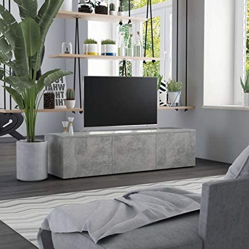 Modern Concrete Tv Stands Regarding Latest Amazon: Modern Tv Stand For Tvs Up To 55 Inch, Wooden Tv Console Table  Media Cabinet With 3 Drawers, Minimalist Entertainment Center Gaming Table  For Home Livingroom, 47" Concrete Grey : Home (View 2 of 10)