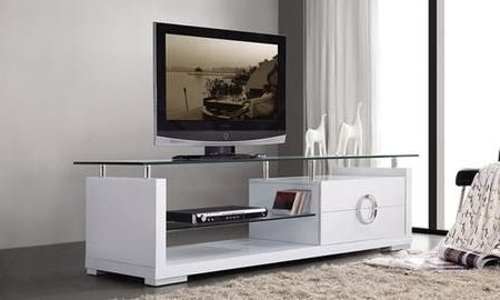 Modern Tv Stand White, Modern Tv Stand  Black, Modern Tv Cabinet Inside Tempered Glass Top Tv Stands (View 3 of 10)