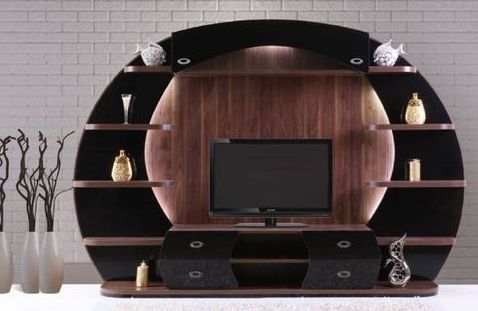 Most Current Modern Round Tv Stands Intended For Latest 40 Modern Tv Wall Units – Tv Cabinet Designs For Living Rooms  (View 5 of 10)