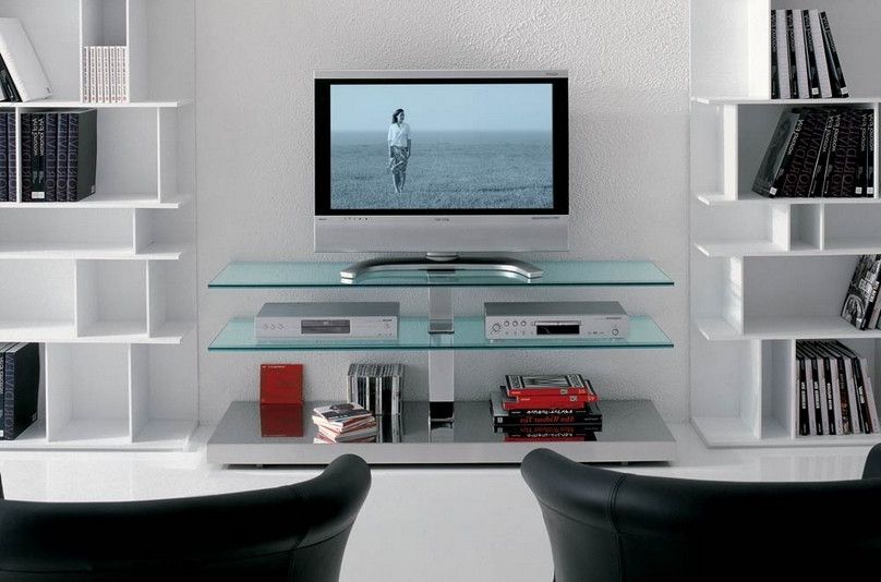 Most Current Octagon Glass Top Tv Stands Inside Wall Tv Stand Ideas For A Modern Living Room (wood And Glass Stands) (View 8 of 10)