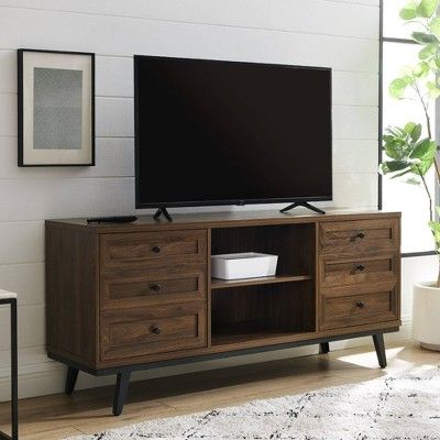 Most Popular Industrial Faux Wood Tv Stands With Our Perfect Design Katherine Modern Industrial Faux Drawer 2 Door Tv Stand  For Tvs Up To 65" – Saracina Home Slate Gray Is In Short Supply In  (View 6 of 10)