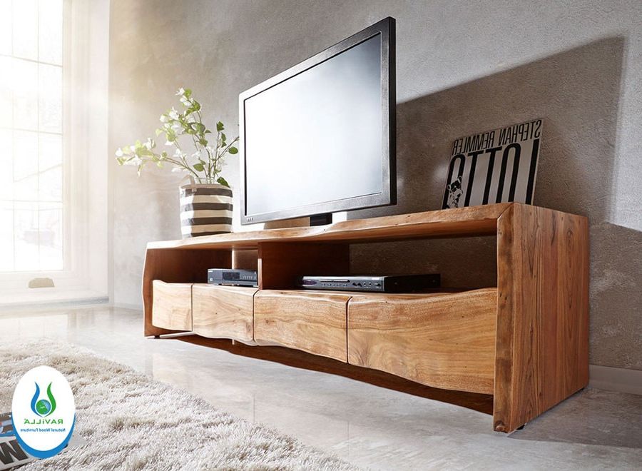 Most Recently Released Natural Stained Wood Tv Stands For Natural Wood Tv Cabinet – Etsy (View 8 of 10)