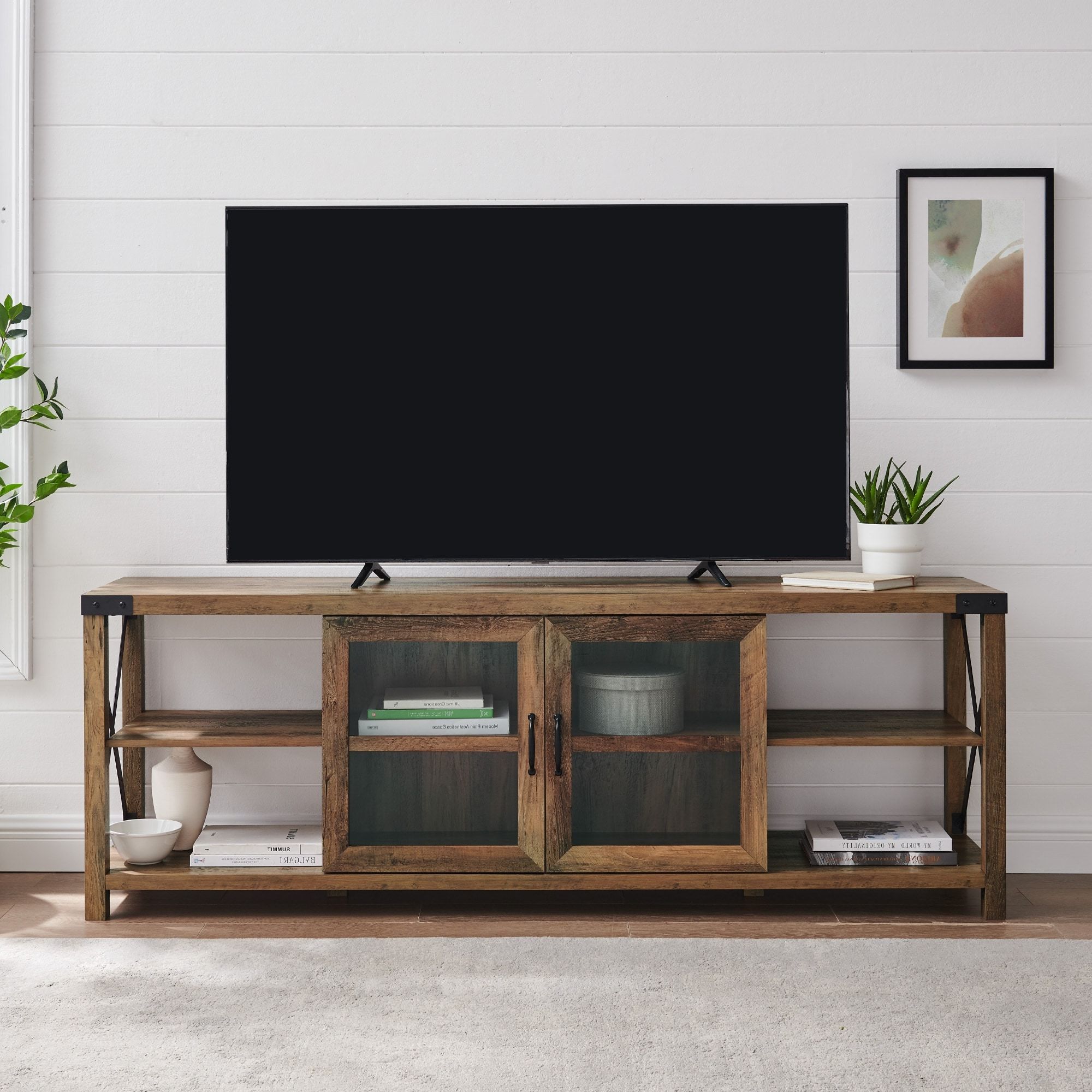 Most Up To Date Middlebrook 70 Inch Metal X Accent Tv Console – On Sale – Overstock –  28274605 Pertaining To Wood Accent Tv Stands (View 6 of 10)