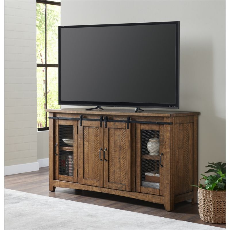 Natural Stained Wood Tv Stands Pertaining To Current Martin Svensson Home Chesapeake Solid Wood Tv Stand Natural Brown Finish (View 10 of 10)