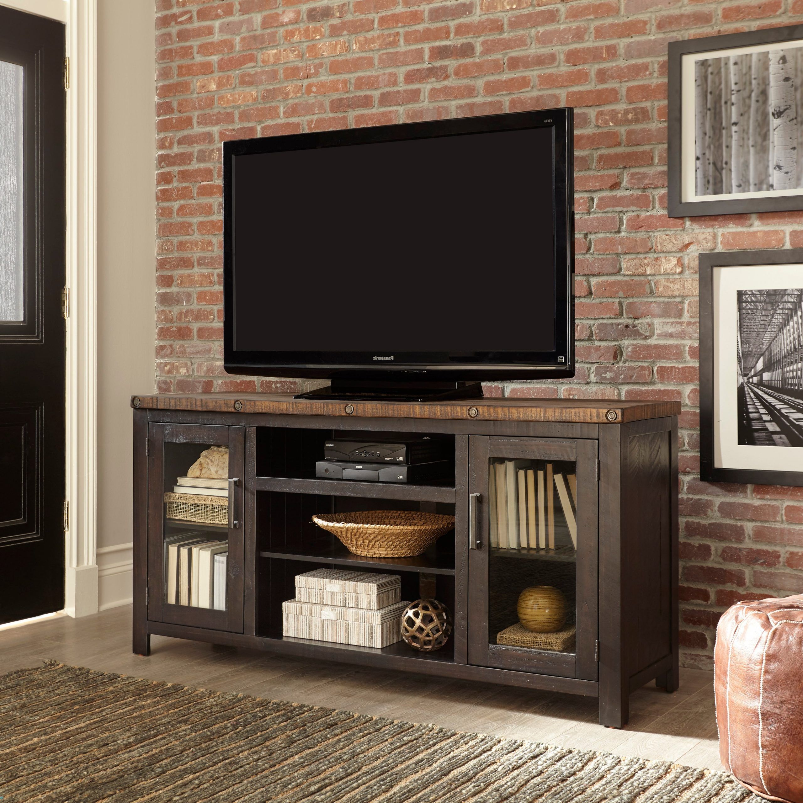 Natural Stained Wood Tv Stands Throughout Favorite Bolton Black And Natural Tv Standmartin Svensson Home – On Sale –  Overstock –  (View 1 of 10)