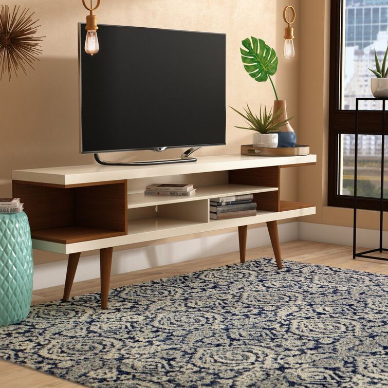 Off White Wood Tv Stands Regarding Most Recent Wade Logan® Michaelson Tv Stand For Tvs Up To 65" & Reviews (View 10 of 10)