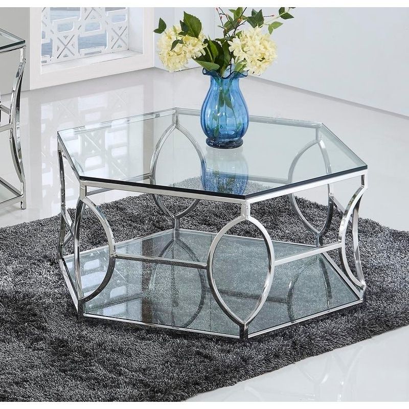 Popular Best Master Furniture Octagon Glass Coffee Table – On Sale – Overstock –  18827889 Throughout Octagon Glass Top Tv Stands (View 10 of 10)