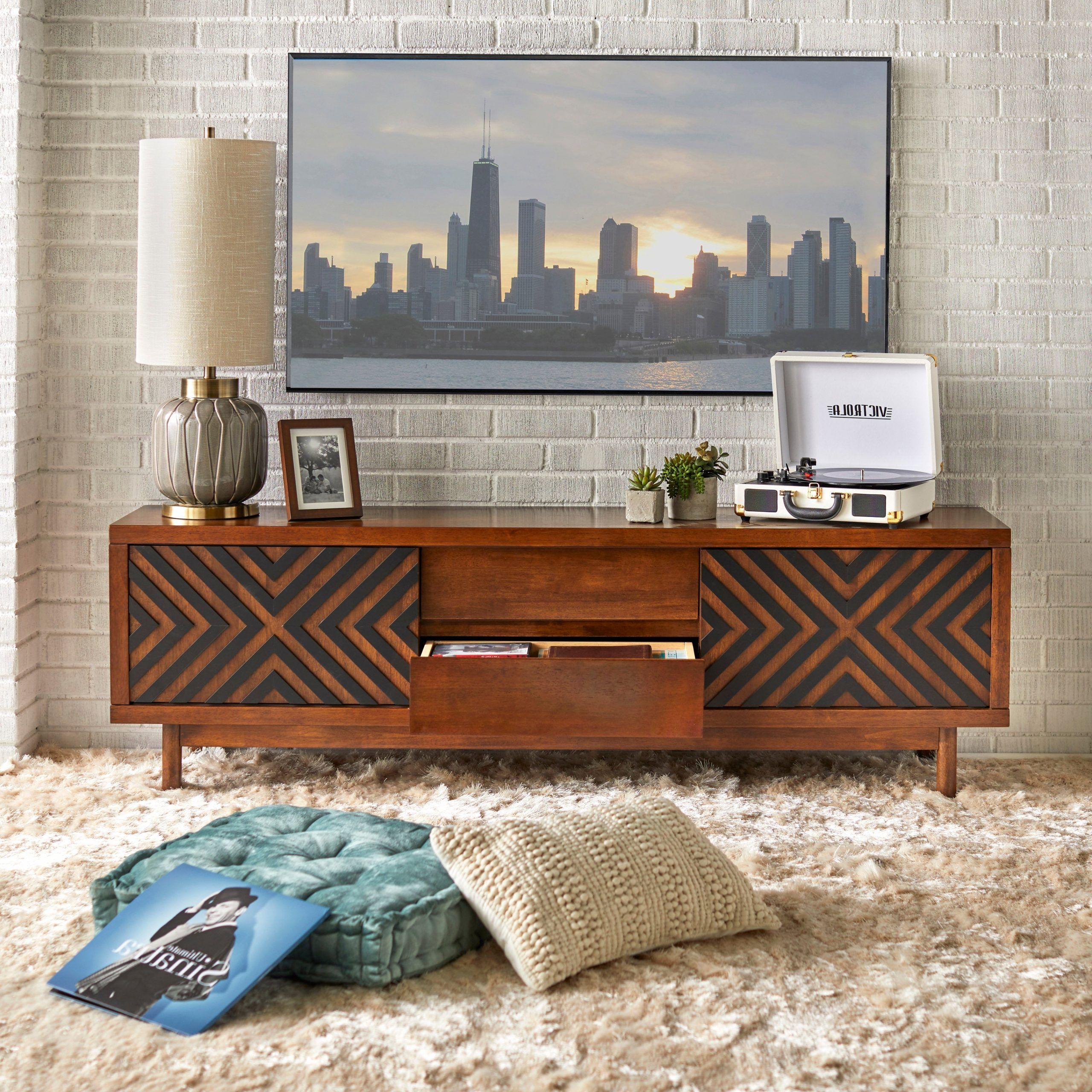 Popular Lifestorey Mason Mid Century Geometric Tv Stand – Overstock – 28639271 Intended For Modern Geometric Tv Stands (View 1 of 10)