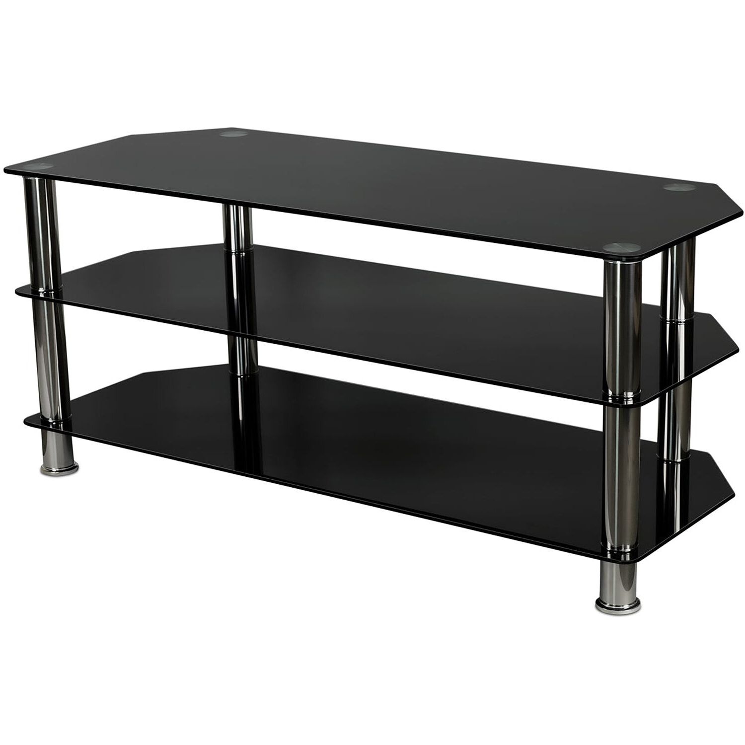 Popular Tempered Glass Tv Stands In Mount It! 3 Tiered Tempered Glass Tv Stand For Flat Screen (View 6 of 10)