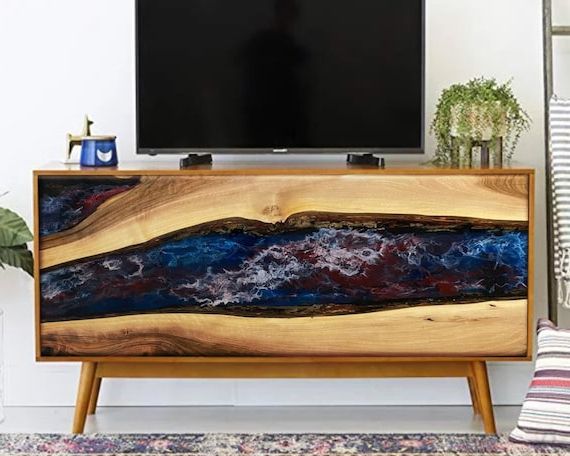 Recent Tv Stand Epoxy Resin Media Console Console Table Tv Table – Etsy Ireland With Resin Tv Stands (View 2 of 10)