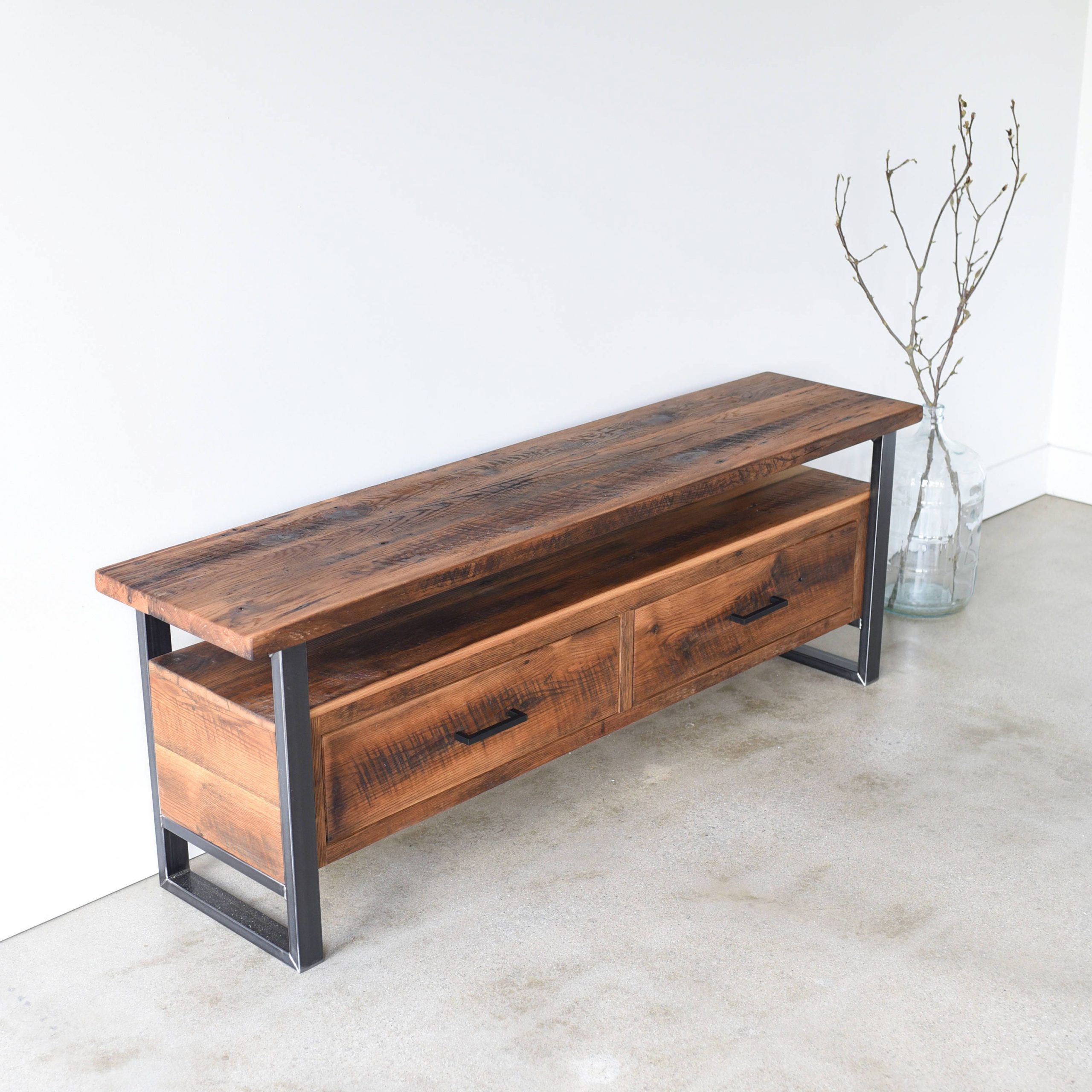 Reclaimed Fruitwood Tv Stands For Most Up To Date Media Console Made From Reclaimed Wood / Industrial Tv Stand / – Etsy Italia (View 1 of 10)