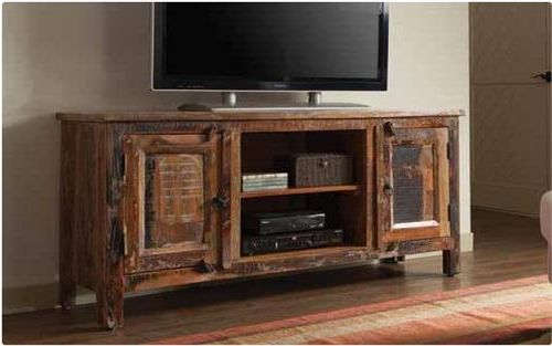 Reclaimed Vintage Tv Stands Throughout Most Recently Released Reclaimed Wood Tv Stand 700303 Coaster (View 4 of 10)