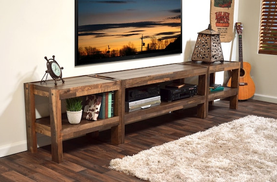 Reclaimed Wood Tv Stand Pallet Wood & Barn Wood Style – Etsy Italia Inside Fashionable Reclaimed Wood Tv Stands (Photo 3 of 10)