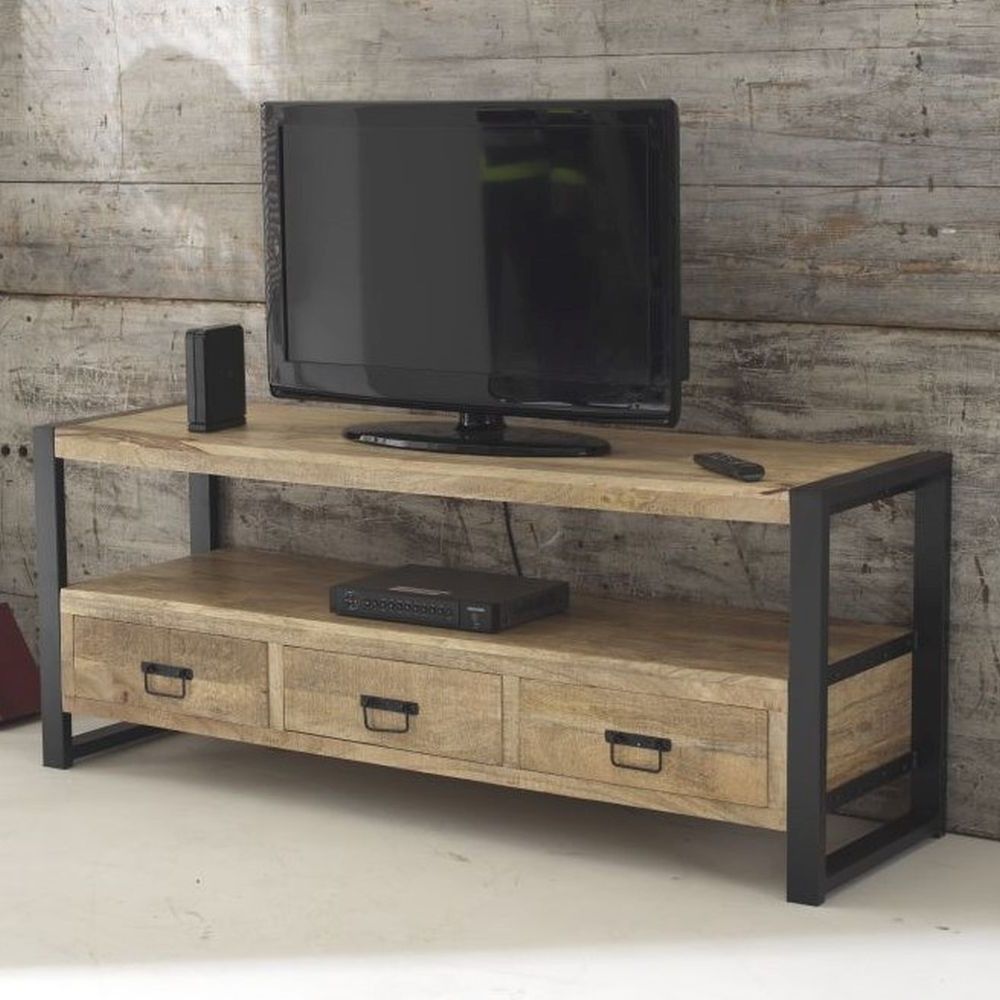 Reclaimed Wood Tv Stands Pertaining To Fashionable Harbour Indian Reclaimed Wood Furniture Medium Television Cabinet Stand Unit (View 8 of 10)