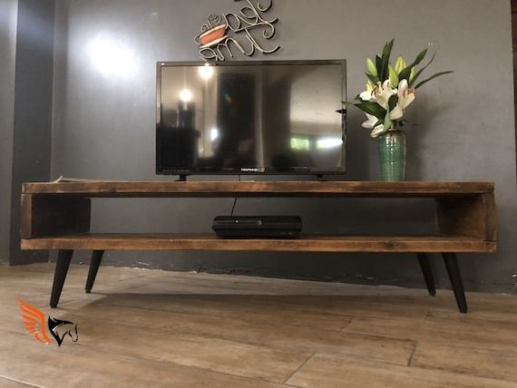 Reclaimed Wood Tv Stands Within Preferred Mid Century Style Reclaimed Wood Tv Stand – Etsy Italia (View 5 of 10)