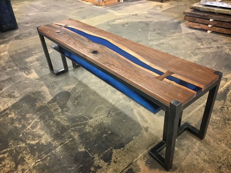 Resin Tv Stands Regarding Well Known Custom Made Black Walnut & Blue Resin Tv Stand (View 7 of 10)