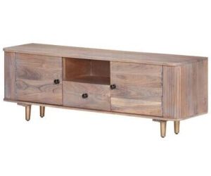 Solid Acacia Wood Tv Stands Intended For Newest Vidaxl Tv Cabinet Solid Acacia Wood 118 X 30 X 40 Cm (322684) A € 219,99  (oggi) (View 7 of 10)