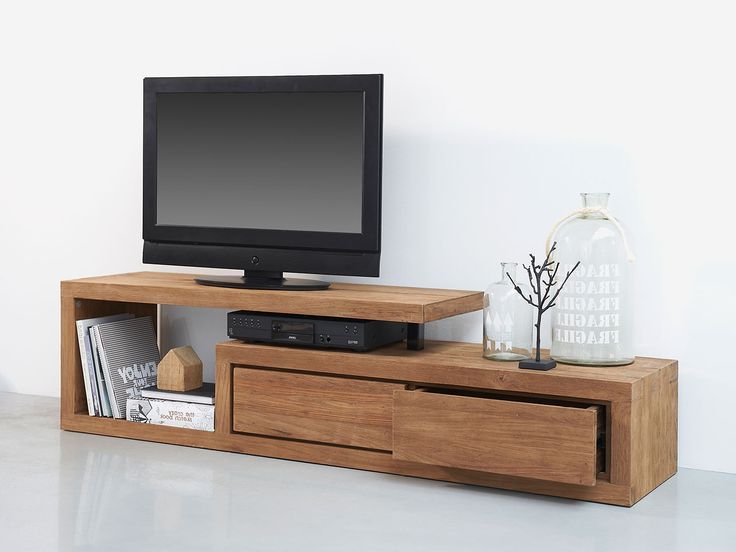 Solid Teak Wood Tv Stands Regarding Newest Winkel – Teak Deco (View 8 of 10)